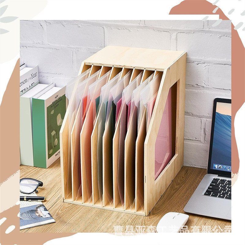 ไม้ไม้ไผ่ Multi-Slot โฟลเดอร์โฟลเดอร์สํานักงานกล่องเก็บข้อมูลเดสก์ท็อปชั้นวางช่อง Format AX2L