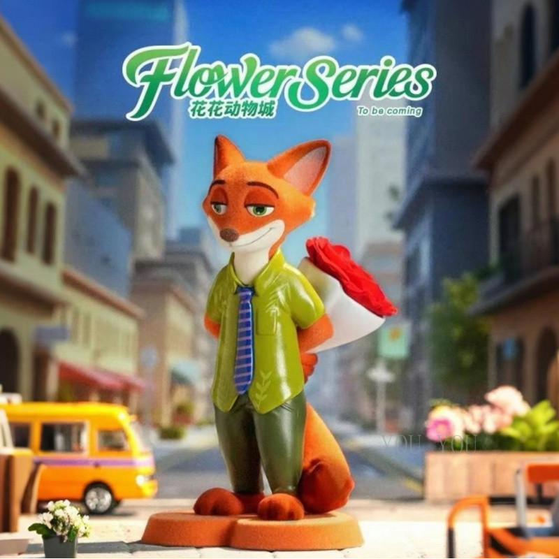 BESTINE Flower Zootopia2 มินิแกลลอรี่กล่องลับ ฟิเกอร์จูดี้/นิค ดอกไม้แห้ง ของขวัญวันวาเลนไทน์ - A216