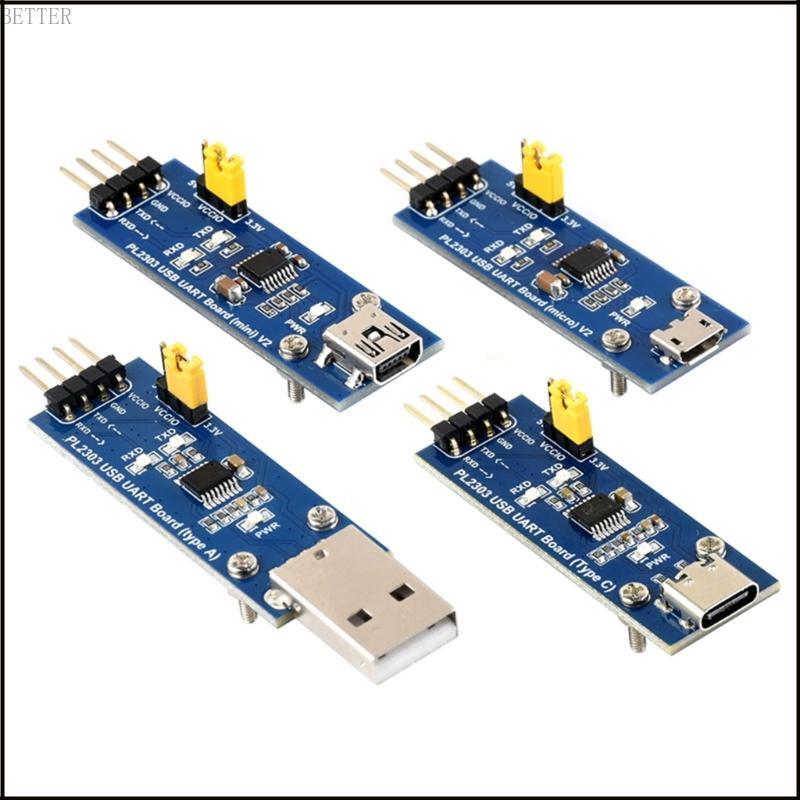 BETT PL2303 USB UART Board Micro USB Mini USB Type A Type C ถึง Serial TTL UART โมดูล