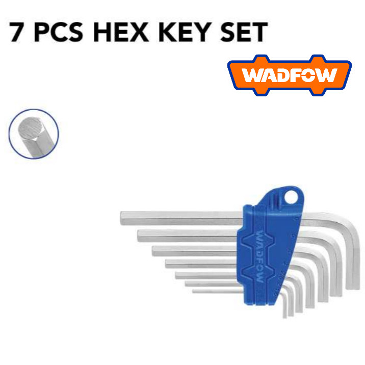 [ WADFOW ] (WHK1671) 7 pcs Hex Key Set 1.5–6mm L-Shape Allen Key เหล็กคาร์บอน