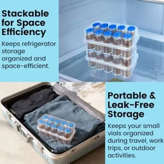 จัดส่งจากประเทศไทยPICKZEN Microtube Storage Box, Stackable Vial Storage , 3ML/10mL 10-Slot พลาสติกตู้แช่แข็งกล่องหลอดตู้เย็น Organizer