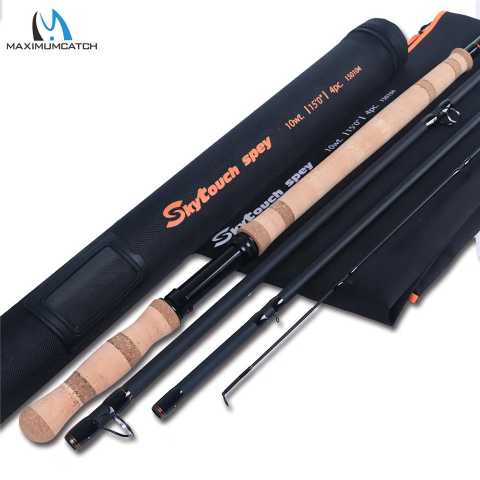 Maximumcatch Skytouch Switch Spey Fly Fishing Rod 11-15ft 3-9wt คาร์บอนไฟเบอร์ Fast Action