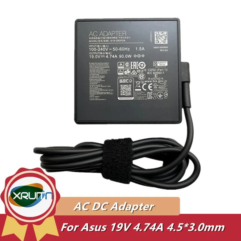 Original 19V 4.74A 90W อะแดปเตอร์ AC A19-090P2A สําหรับ ASUS ZenBook UX560UA UX560UQ UX450FD แหล่งจ่