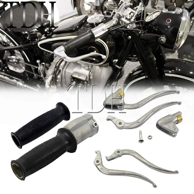 TDH Brake Clutch Lever Handle Grips Tank Traction Pad Sticker For BMW R12 R75 R51 R61 R66 R71 KS K75