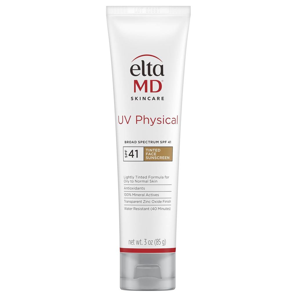 EltaMD UV Physical Tinted Sunscreen for Face, Mineral Active Sunscreen
