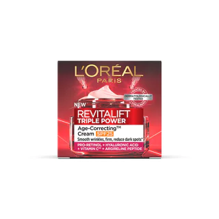 L'Oreal ลอรีอัล ปารีส รีไวทลั ลิฟท์ ทริปเปิล พาวเวอร์ เอจ-คอร์เรคติ้ง ครีม เอสพีเอฟ25 15 มล.