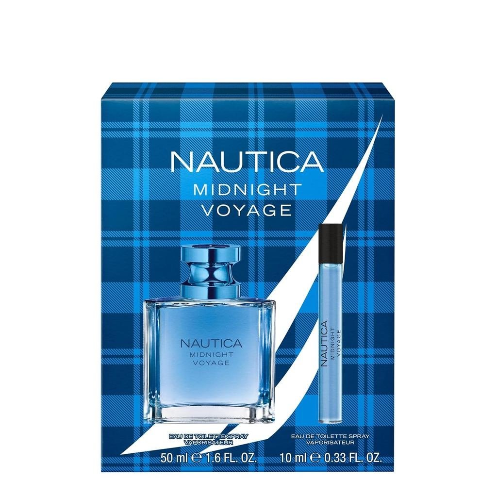 Nautica Midnight Voyage Giftset, 1.6oz EDT + 0.33 fl oz Pen Spray, Notes of Pink Pepper, Amber, and 