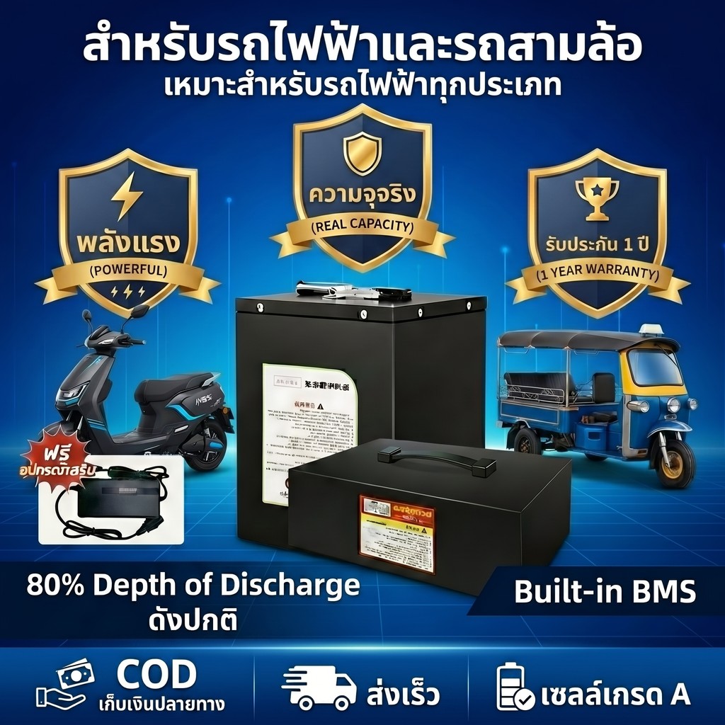 Li-ion NMC แบตรถไฟฟ้า 48V 20Ah พร้อมใช้งาน BMS แบตเตอรี่สามล้อไฟฟ้า แบตเตอรี่รถไฟฟ้า แบตจักรยานไฟฟ้า