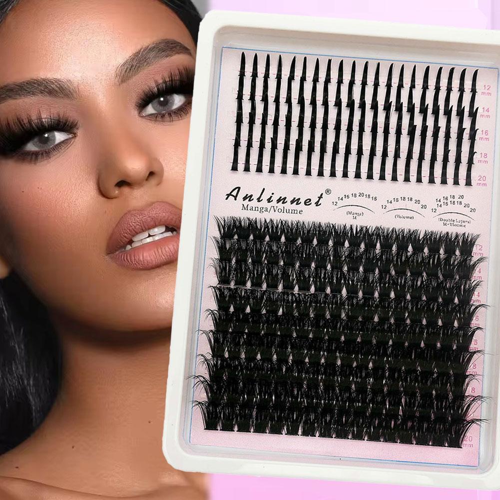 MALORYE Diy ขนตาปลอมธรรมชาติ Curly หนา Fluffy Lashes Wispy Design สําหรับผู้หญิงสาวแต่งหน้าทุกวัน D7