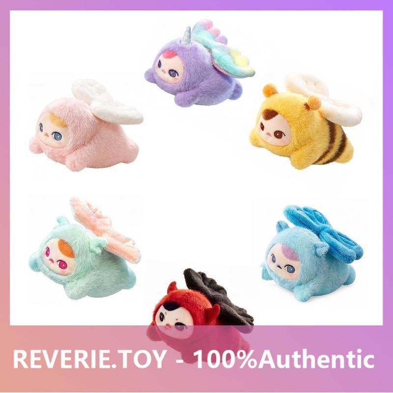 P POPMART PUCKY Elf Flight Series จี้ตุ๊กตา Mystery Box อินเทรนด์เล่นรูปของขวัญ