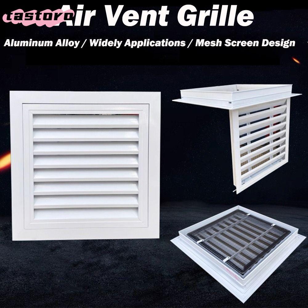 TASTORO Gable Vent, ตะแกรงระบายอากาศอลูมิเนียมอัลลอยด์สีขาว, พร้อมบ้านฝาครอบช่องลมสี่เหลี่ยมตาข่าย