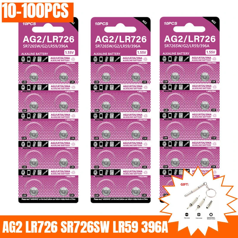 10-100PCS AG2 LR726 ปุ่มเซลล์ 397 396A SR726 196 SR726SW 396 ปุ่มแบตเตอรี่สําหรับนาฬิกาของเล่นรีโมทค