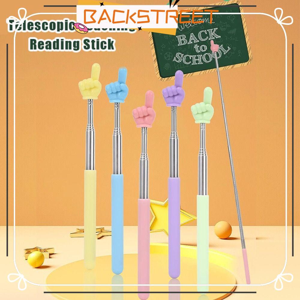 BACKSTREET Finger Reading Sticks, สแตนเลส Telescopic Rod การสอนตัวชี้, คุณภาพสูง Finger Design Classroom Finger Pointer นักเรียน
