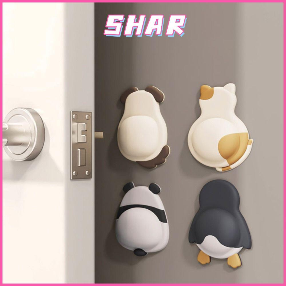 SHAR 1/2/4 ชิ้นกันชนประตู, กันกระแทกยางนุ่ม Anti Collision Pads, Anti-slip Mute Design Self กาว Handle กันชน Home