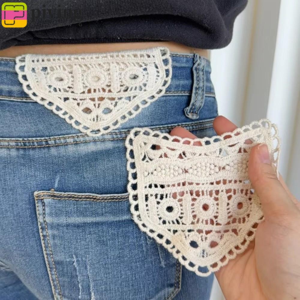 เครื่องขยายเอวสำหรับกางเกงยีนส์ พร้อมลายเนื้อผ้าฝ้าย Hollow Lacework