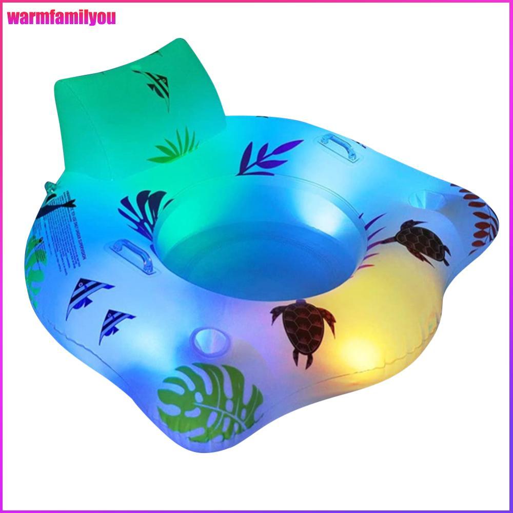 familywoofamilyou Light-Up Inflatable Pool Float PVC Floating Pool เก้าอี้เปลญวนน้ําสําหรับผู้ใหญ่