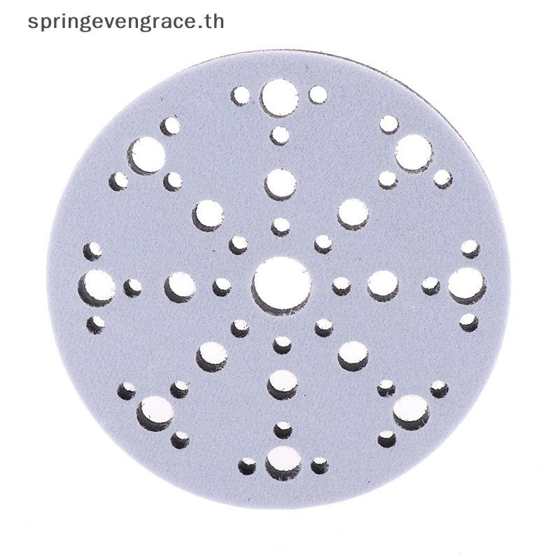 Springevengrace 1 PC 6 นิ้ว 150 มม.49-Hole ฟองน้ํานุ่มอินเทอร์เฟซ Pad สําหรับแผ่นขัด Hook Loop Sanding Discs Sander Baing Pads บัฟเฟอร์ใหม่