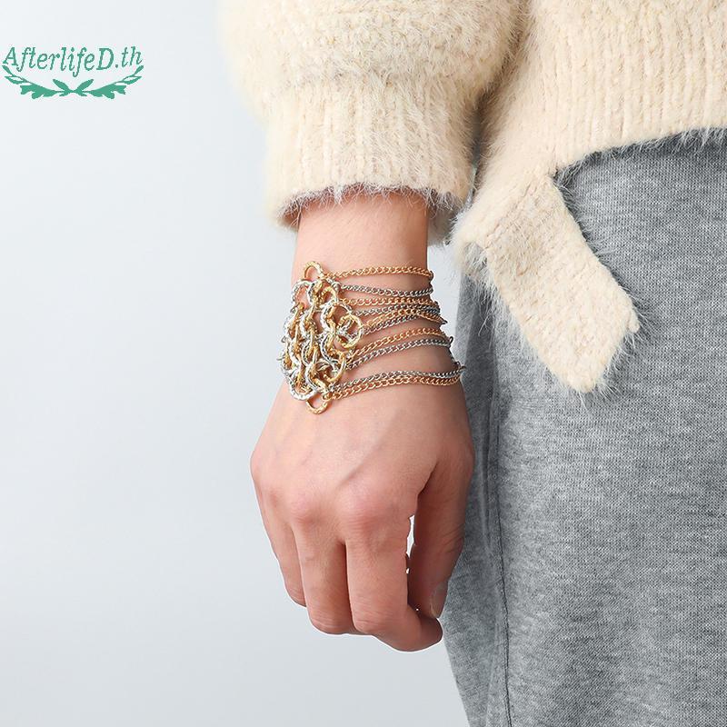 AF แฟชั่น Chic Multi-Layered sel ถักสร้อยคอสร้อยข้อมือผู้หญิงสาว Bohemian อุปกรณ์เสริมความงาม Y2k เค