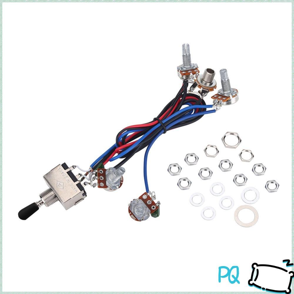 สายรัดสายไฟกีตาร์ PQ​, ​2 เล่ม 2 โทน ​แจ็ค 1/4"​ ​ชุดสายรัดล่วงหน้า​, ​สวิตช์สลับ 3 ทาง​ ​โพเทนชิโอม