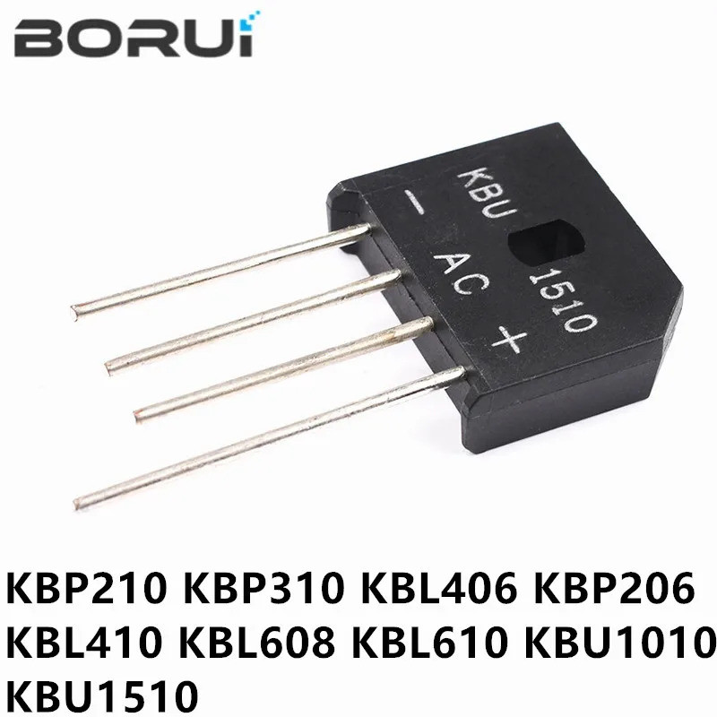5PCS 2A 3A 4A 6A 8A 10A 15A 600V 800V 1000V Diode Bridge Rectifier KBP206 KBP210 KBP310 KBL406 410 6