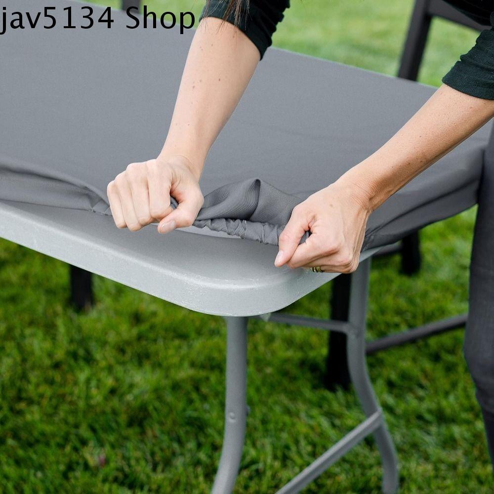 เจฟ5134ยืดผ้าโต๊ะปิกนิกล้างทําความสะอาดได้กันน้ําลานตารางปกทนทานแข็งยืดหยุ่นติดตั้งผ้าปูโต๊ะสี่เหลี่