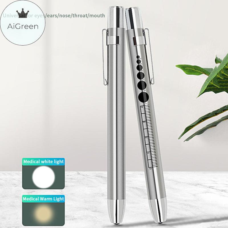 AiGreen ไฟฉาย LED ทํางานไฟปากกาปฐมพยาบาลไฟฉายโคมไฟนักเรียนวัดปากกาทางการแพทย์แบบพกพาแสงวินิจฉัยแพทย์