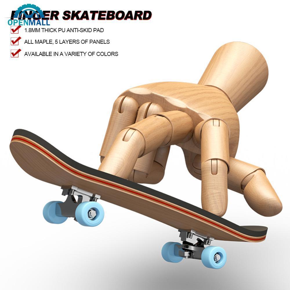 OPENMALL สเก็ตบอร์ดนิ้วไม้ Fingerboard ของเล่น Professional Stents Fingers ชุดสเก็ตแปลกเด็กคริสต์มาส