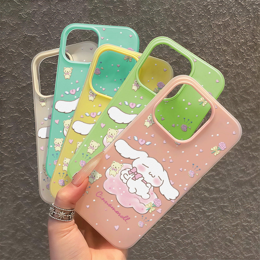 สต๊อกไทย เคสมือถือสำหรับโว่ สุนัขหูใหญ่น่ารัก เคสด้านครอบสองชั้น For VIVOY21 Y15 Y18E Y28S IQOOZ9 Y3