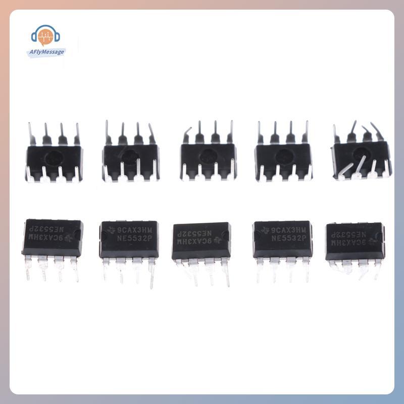AFl 10 ชิ้น NE5532P NE5532 DIP-8 Dual เสียงรบกวนต่ํา -Amp TI IC TH