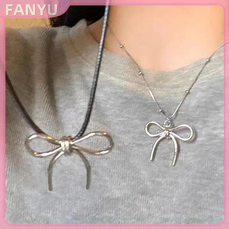 Sgl อินเทรนด์ Bowknot สร้อยคอเงินสี Clavicle Chain สําหรับผู้หญิง Elegant Vintage Sweet Bow Choker ส