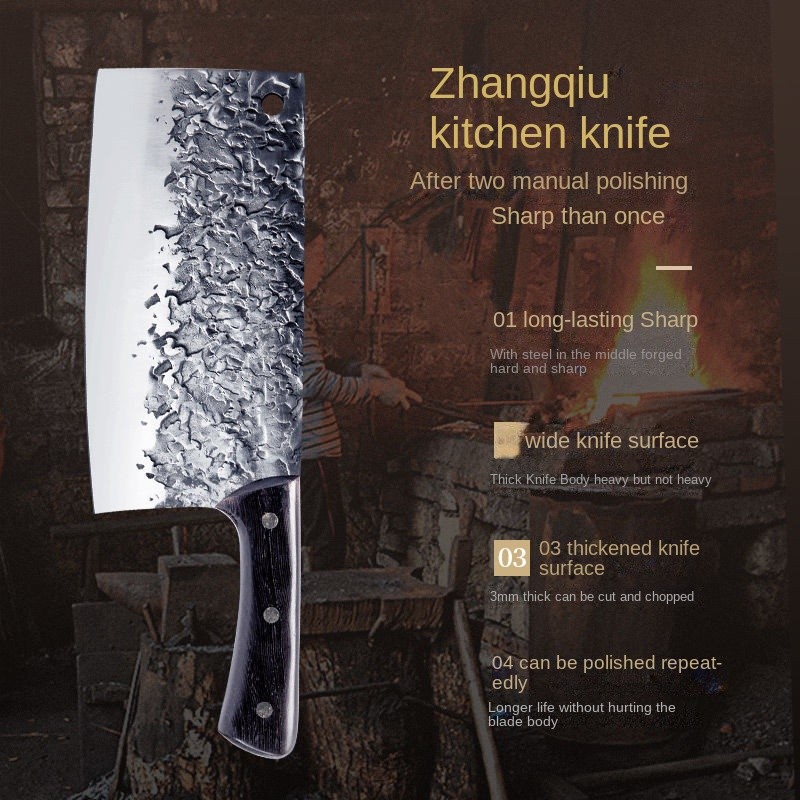 Kitchen knife pure hand forged household old-fashioned knife kitchen meat cleaver chef special sharp