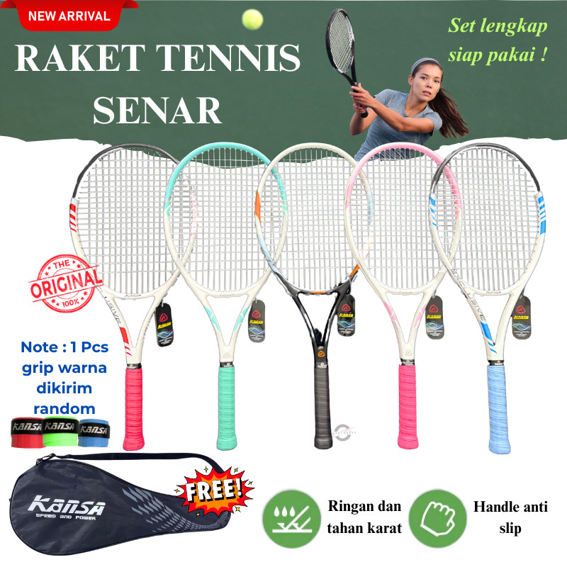 ไม้เทนนิสผู้หญิงเริ่มต้นต้นฉบับฟรีกระเป๋าพร้อมใช้ ไม้เทนนิส Kansa Lite Exclusive Strike 280 Gram Water String