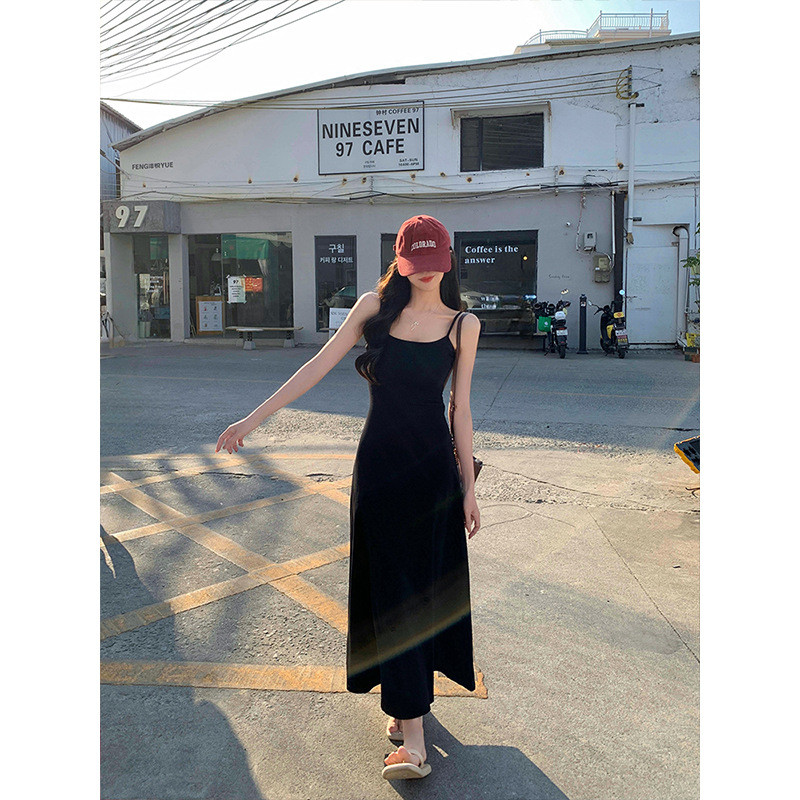 Moses Queen/Moss Queen ชุดหญิงฤดูร้อนสลิงกระโปรงยาว Slimmer ดูกระโปรงวันหยุดอารมณ์ 62866