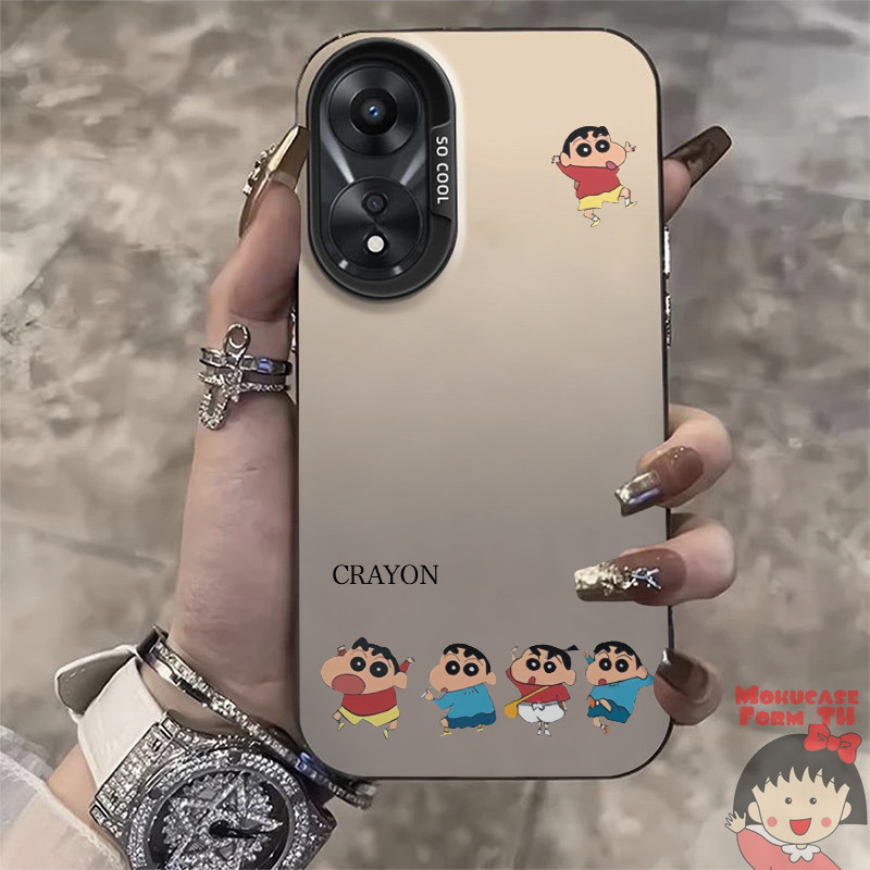COD❤️เคส OPPO A38 4G A18 A60 A58 A79 5G Reno 12F&For เคสไอโฟน Crayon Shin-chan Fun เคส2ชั้น หลังแข็ง