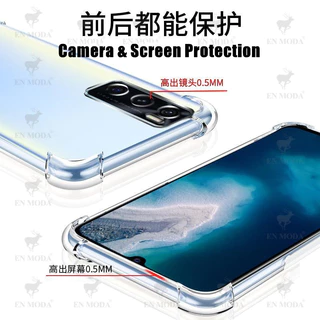 สําหรับ Vivo V20 SE V2022 V2023 ซิลิโคนเหลวใสยืดหยุ่นกึ่งโปร่งใส Anti-Yellowing ฝาหลัง 4 มุมกรณีเยลลี่
