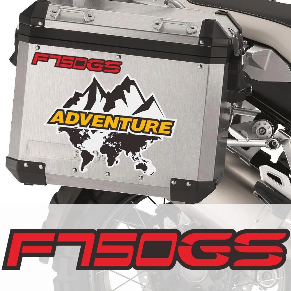 รถจักรยานยนต์ด้านข้างหางกล่องกรณีกระจาดกระเป๋าเดินทางอลูมิเนียมสติกเกอร์รูปลอก Fit สําหรับ BMW F750g
