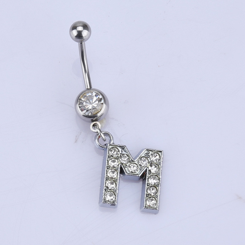 [การจัดส่งสินค้าในคลังสินค้าในประเทศ]ตุ่มเนวอลประดับคริสตัลด้วยrhinestonesสีเงิน พร้อมตัวอักษรAZและเจาะคริสตัล