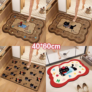 COD พรมห้องน้ํา ขนาด 40x60 ซม พรมประต ดูดซับน้ำได้ดี กันลื่น ทำความสะอาดง่าย ภาพการ์ตูน