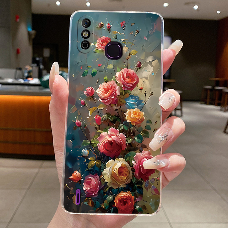 สําหรับ Infinix สมาร์ท 4 4c กรณีหรูหราแฟชั่นผีเสื้อดอกไม้ซิลิโคน Jelly ปกหลังสําหรับ Infinix สมาร์ท 4 X653 เคสโทรศัพท์ - รูปที่ 5