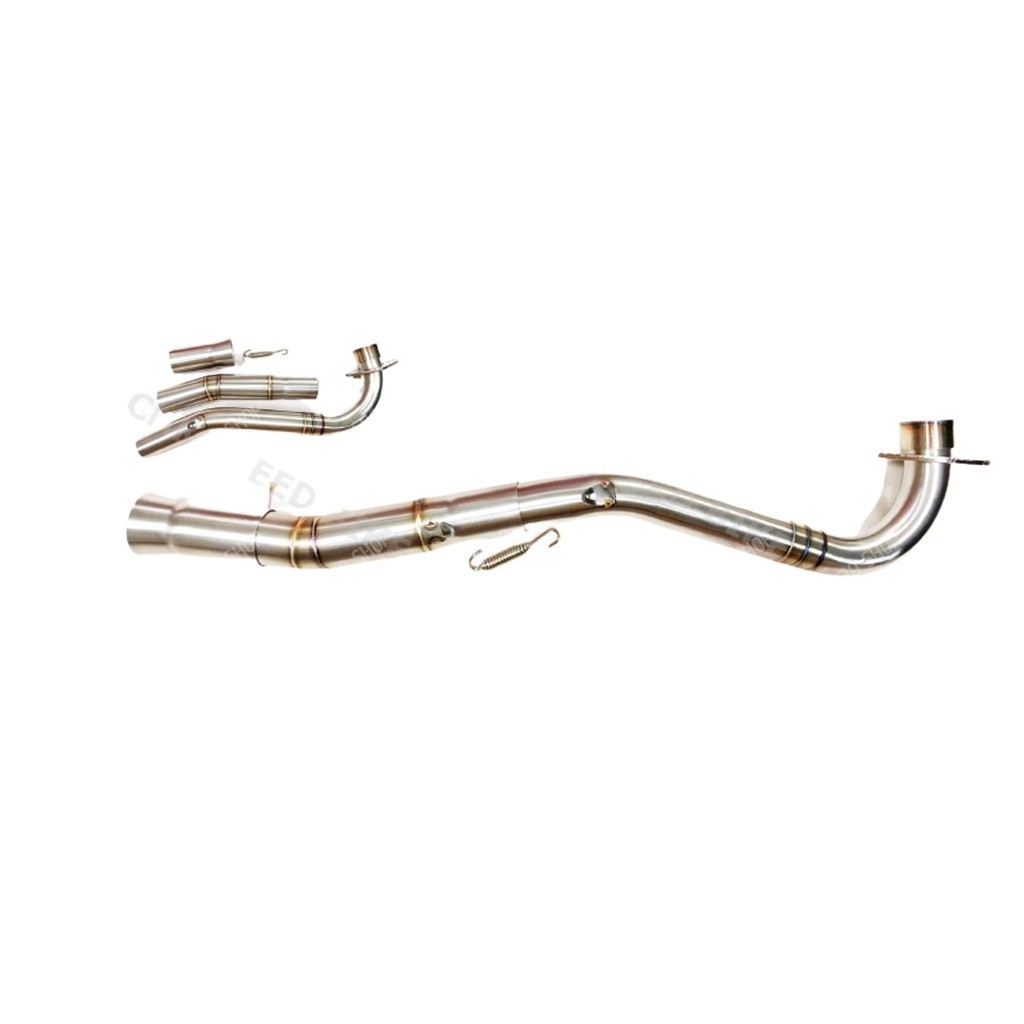 คอท่อ เลส 2 ท่อน WAVE125I NEWปลาวาฬ คอ 28 มิล ออก 32มิล มีสปริง คอแต่ง คอโต  บูช คอท่อเวฟ125i led คอ