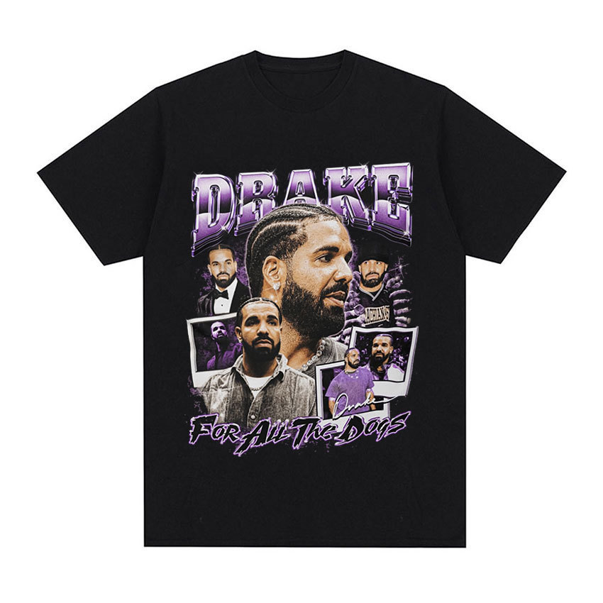 韩国 202690S Drake for All The Dogs Music Album T Shirts Rapper VintaCOD RZC7