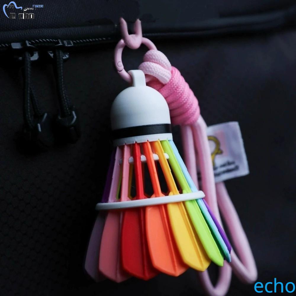 PIVOT จี้กระเป๋าแบดมินตัน, Creative Rainbow สีพวงกุญแจแบดมินตัน,แฟชั่นตลกแขวนกระเป๋าเป้สะพายหลังตกแต่ง 3D การพิมพ์พวงกุญแจแบดมินตันผู้ที่ชื่นชอบ