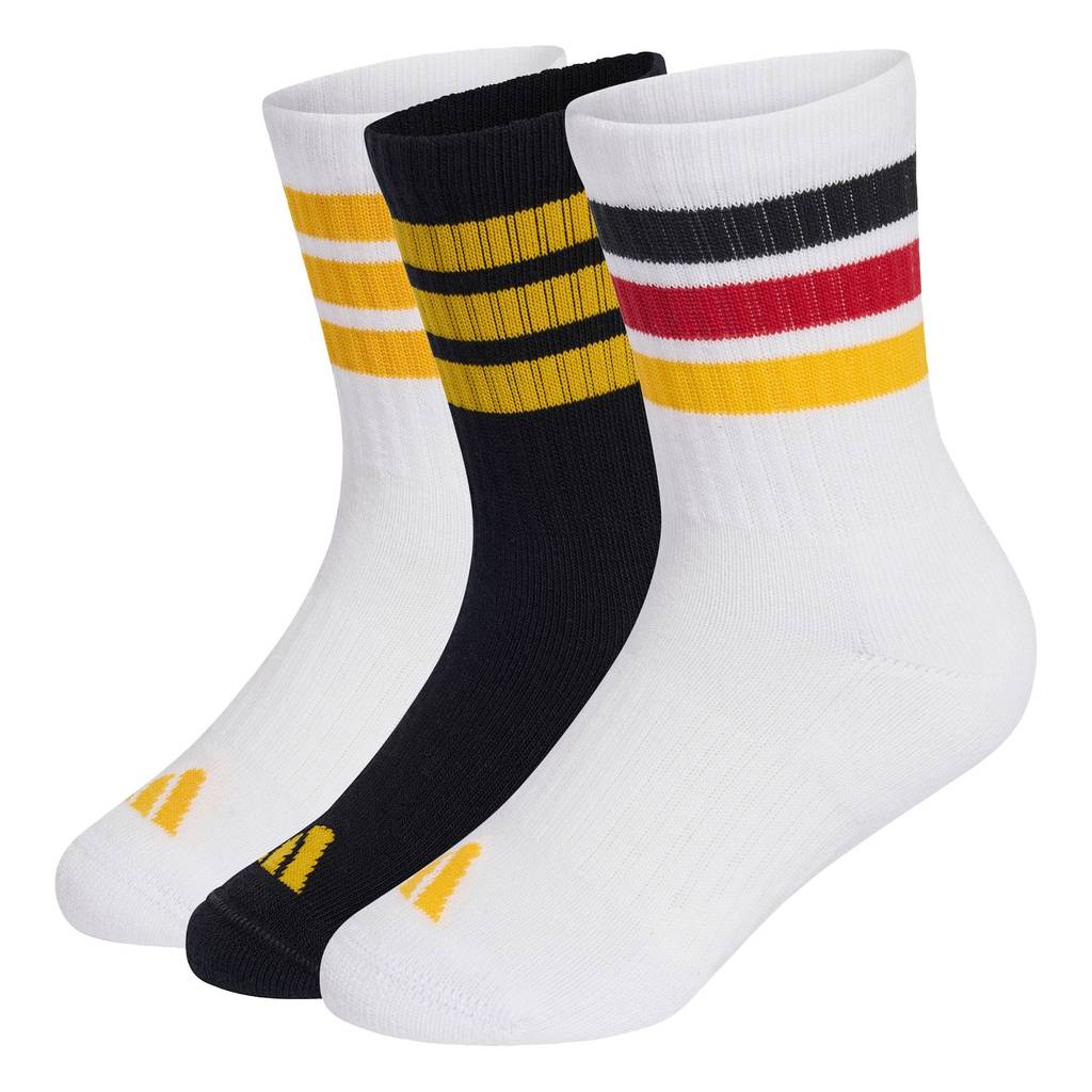 adidas جوارب أطفال 3-Stripes مبطنة (3 أزواج) — أبيض — صورة 5