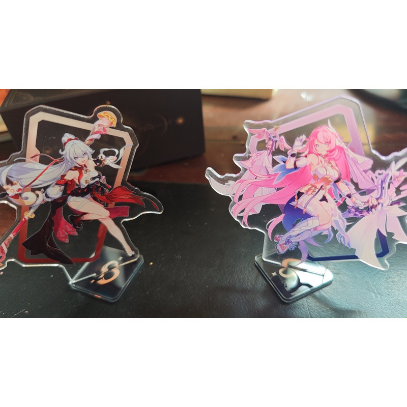 2 ชิ้น/เซ็ตเกม Herrscher Of Human: Ego โต๊ะแผ่นรุ่น Kiana Kaslana Elysia อะคริลิครุ่นของเล่นตัวเลขการกระทํา - รูปที่ 5