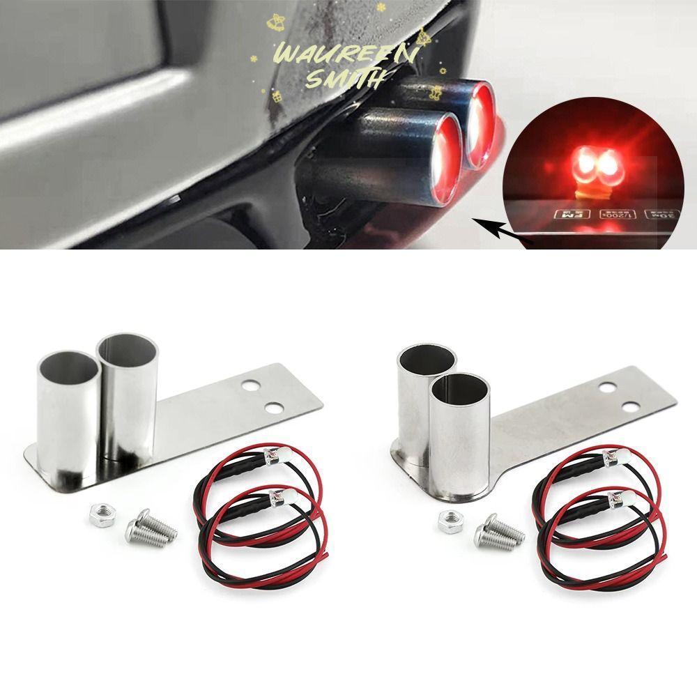 WAUREEN รุ่นรถท่อไอเสียจําลอง, 1 หลุม 2 หลุมสแตนเลสโลหะท่อไอเสียหางคอ, ติดตั้งง่ายสําหรับ Redcat/HPI