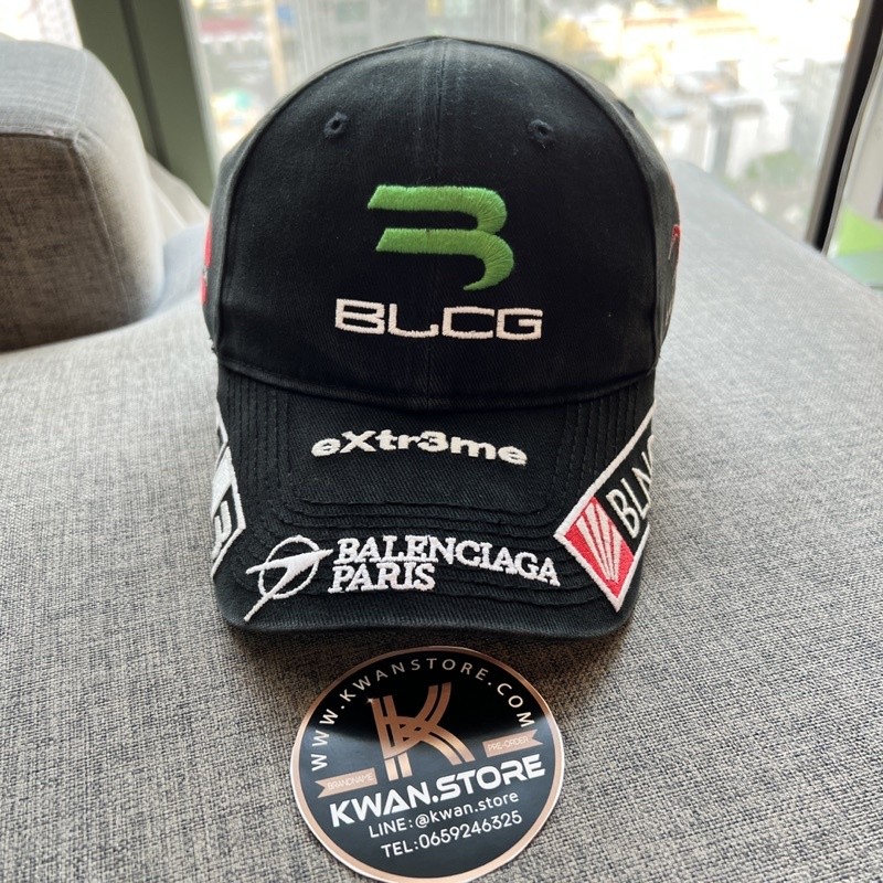 B บีบี Balen Logo Embroidered Cap Fluorescent, Tracks Colorblock Stripe, Gamer Baseball Cap หมวกเบสบอล เรืองแสง บาเลน
