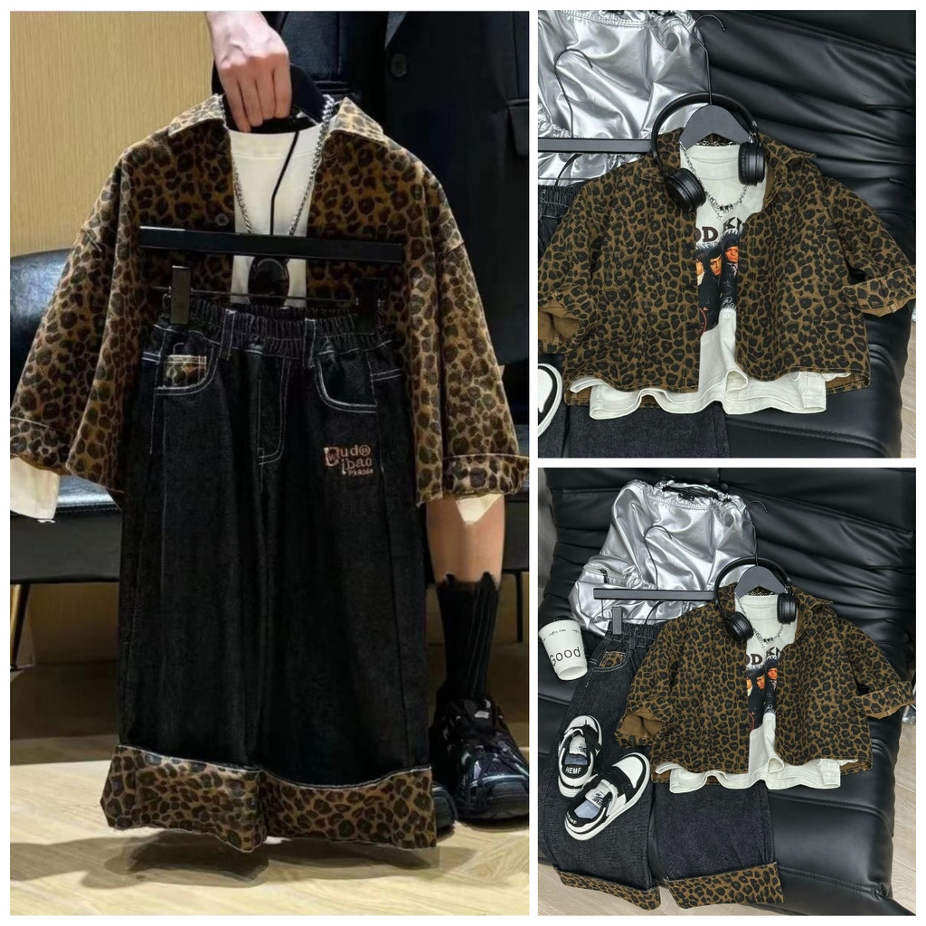 [Grojoy] ชุดกางเกงขายาวแขนยาวสไตล์เกาหลีสำหรับเด็ก + กางเกงขากว้าง GRL571