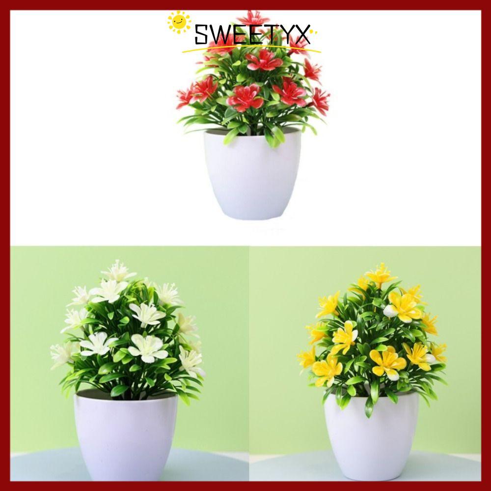 in stockSWEETYX In Pots เครื่องประดับพืชประดิษฐ์ดอกไม้ปลอมพืชขนาดเล็ก