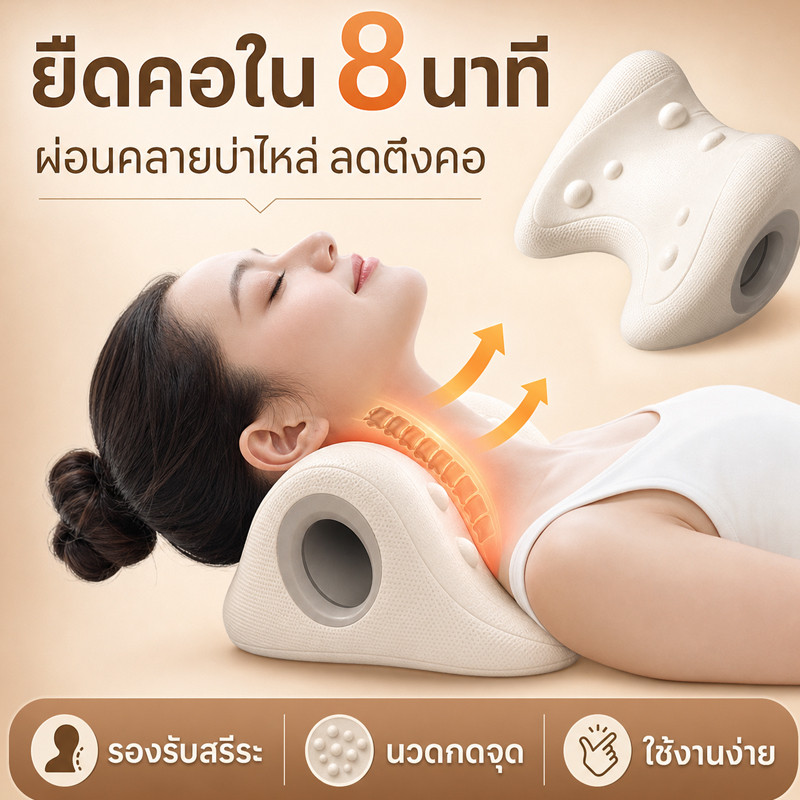 COD หมอนนวดปากมดลูก อเนกประสงค์สวมใส่ต้านทานคอไหล่หมอน วัสดุ EVA นุ่ม ผ่อนคลายคอ ปล่อยความดัน