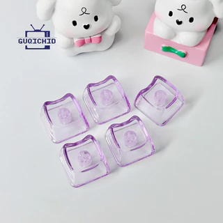 MAO Cat Keycaps 1U โปร่งใส Keycap PC วัสดุ คีย์แคป PC รูปหัวแมวน่ารัก โปร่งใส ก้านไขว้ เข้ากันได้กับคีย์บอร์ด